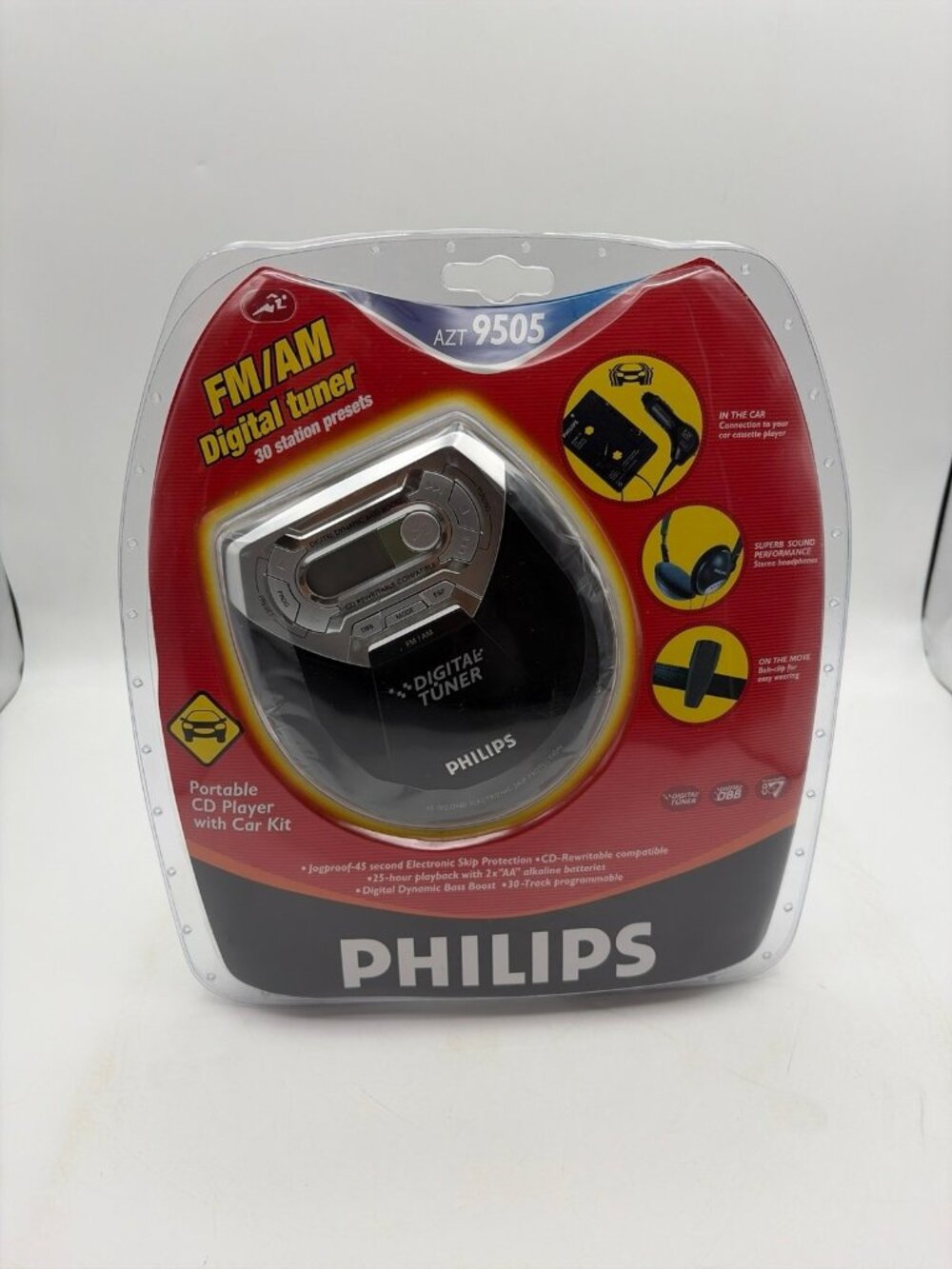 Philips Portable CD Player w/ Digital FM Tuner Walkman (AZT9505) Brand New